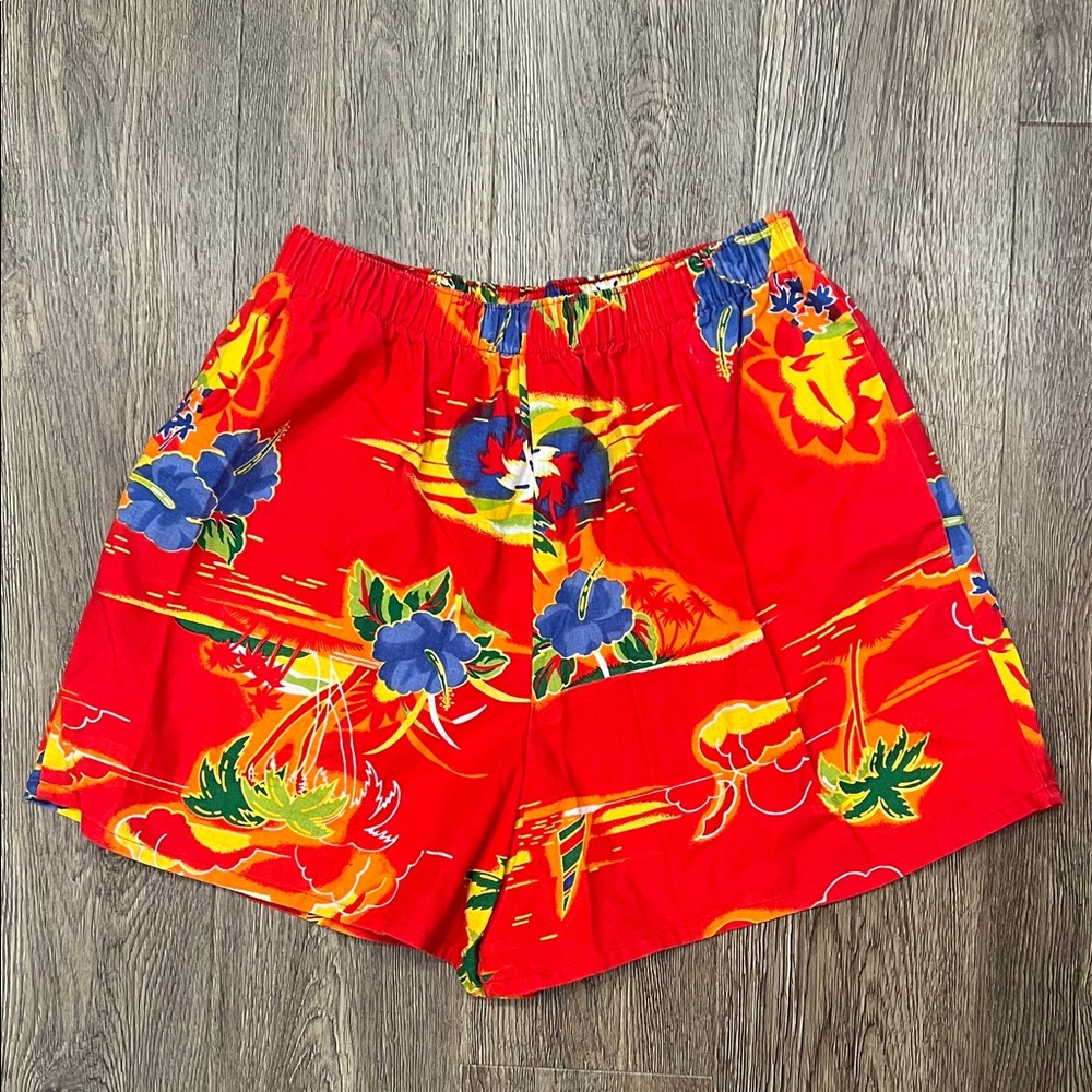 Palmetto’s Vibrant Floral Red Shorts